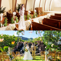 【ハワイフォトプラン:チャペル&ガーデン】衣裳+メイク+データ50C