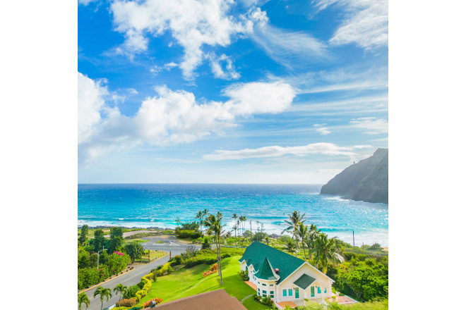 小高い丘の上に佇むチャペルには緑が生い茂るガーデンも