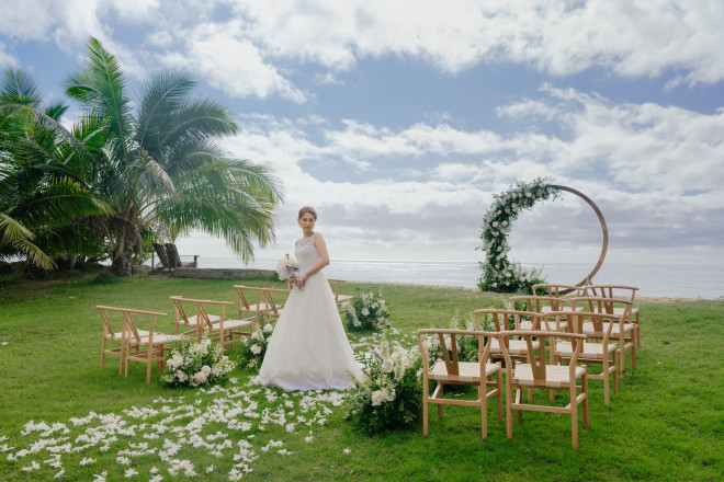 開放的なガーデンでの撮影