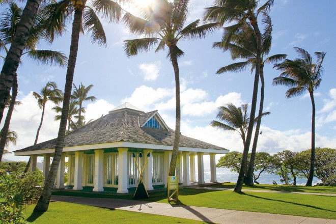 ノースショアの海を望む、開放的なロケーションに建つパビリオン。