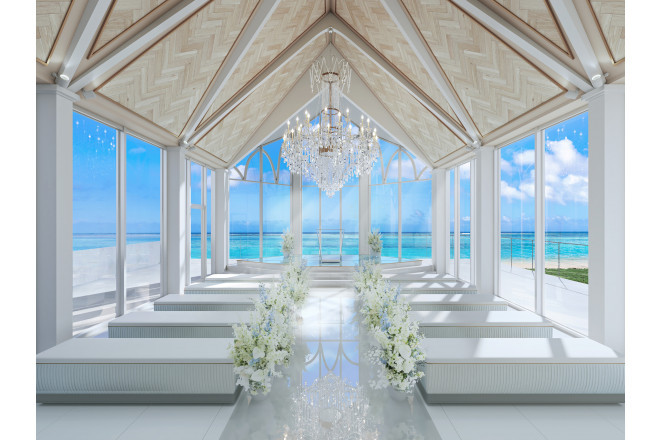 グアムで一番海に近いオンザビーチチャペル。すぐ目の前一面に広がる美しい海を眺めながら非日常ウエディングを。