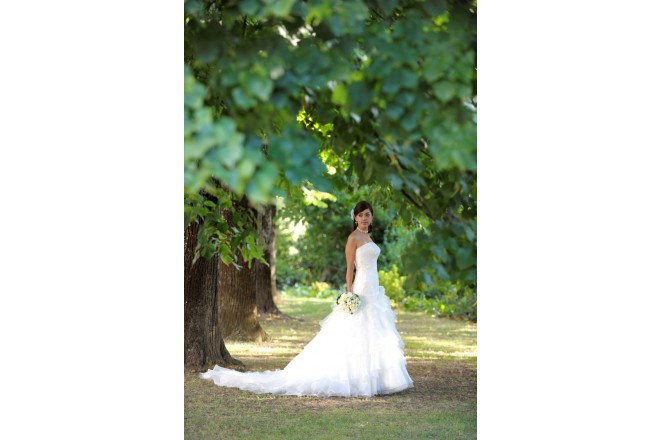 ヴィラエミリア庭園にて緑に囲まれた絵葉書のようなショット