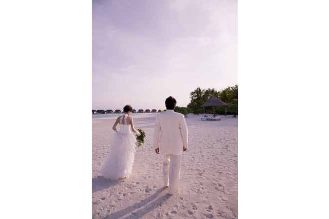 サンセット時の太陽もロマンティックな表情を見せてくれる。