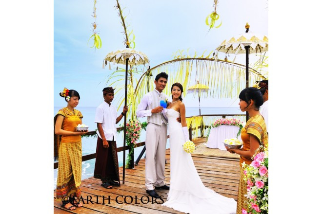 特別な場所ジェッティ(桟橋)での絶景セレモニー