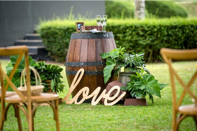 セレモニー会場はおふたりらしくデコレーション