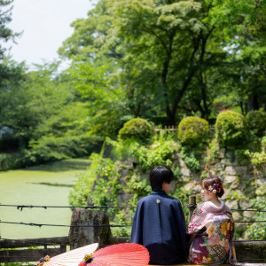 新緑岡崎公園内にて前撮撮影は着物のを引き立たせてくれます。|龍城神社の写真(51699484)