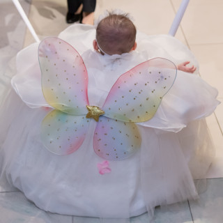 ハピネスウォーカーも結婚式使用に変身。チャペルでの人気演出