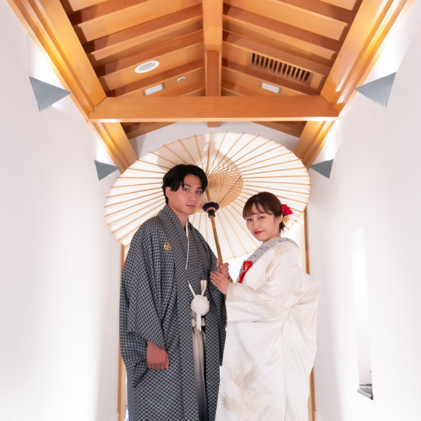 出雲大社より御霊を譲り受けた館内の出雲殿にて神前式が叶う