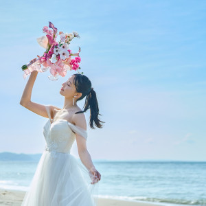 水平線のように永遠に続く幸せと輝きを、海に誓う|鎌倉プリンスホテルの写真(51526610)
