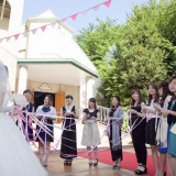 ガーデンでのブーケプルズも大人気!