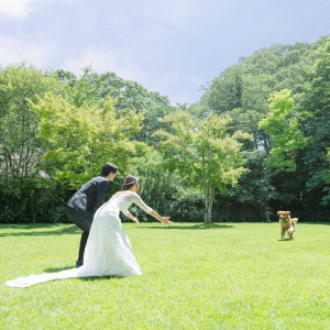 広々としたガーデンで走り回ったり、室内で一緒にのんびり過ごしたりと、愛犬にもうれしいひとときを|石の教会 内村鑑三記念堂の写真(52092982)