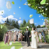 【来城特典】映画のワンシーンのような お城の大階段でのフラワーシャワー体験♪