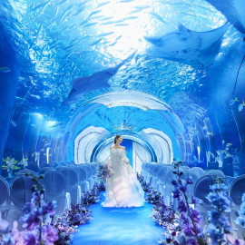水族館年間パスポート付&豪華試食◆緑の中で叶うチャペルW
