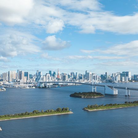 高層階からは海と空と東京タワー、レインボーブリッジを一望。東京の景色はふたりからゲストへのおもてなしに。|グランドニッコー東京 台場の写真(2852815)