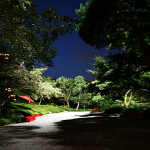 昼間とはまた違った表情を見せるライトアップされる中庭|八芳園の写真(229597)