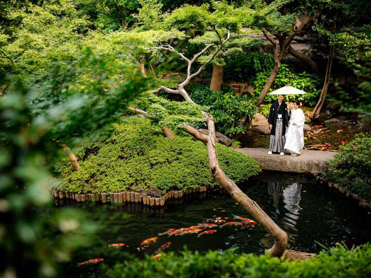 四季を感じる日本庭園でロケーションフォト