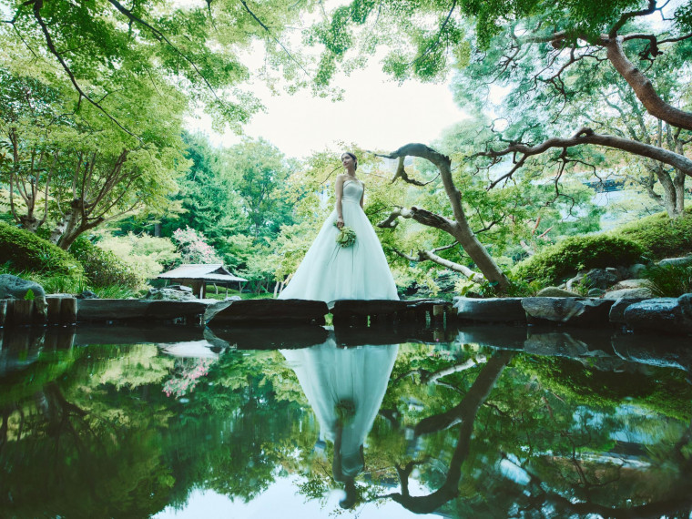 四季を感じる日本庭園でロケーションフォト