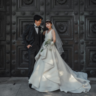 外観での洋装撮影