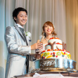 カラードリップケーキ♪ソースをかけて完成です☆