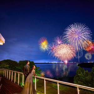 ロケーション花火の演出|浜名湖 オーベルジュ キャトルセゾンの写真(34512460)