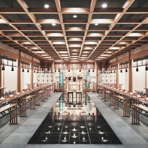 白木が美しい、本格的な神殿での挙式が叶います|ホテルアソシア静岡の写真(53788185)