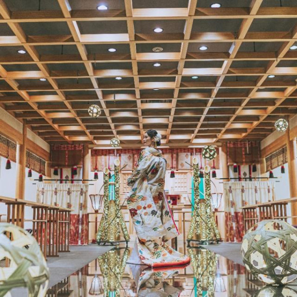 幻想的な竹あかり神殿