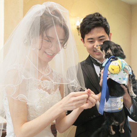 愛犬もご参列♪リングドッグや肉球スタンプの演出も