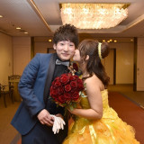 披露宴後の素敵な1枚。お二人がお好きな映画をイメージして。