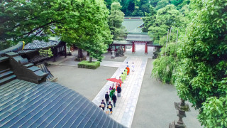 参進の儀を空中からドローン撮影|大國魂神社 結婚式場の写真(55173674)