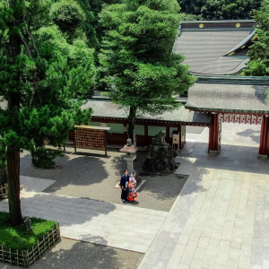 1600年徳川家康が関ケ原の戦いで勝利した際、欅を植樹。その欅並木が続く参道は今も健在|大國魂神社 結婚式場の写真(17081065)
