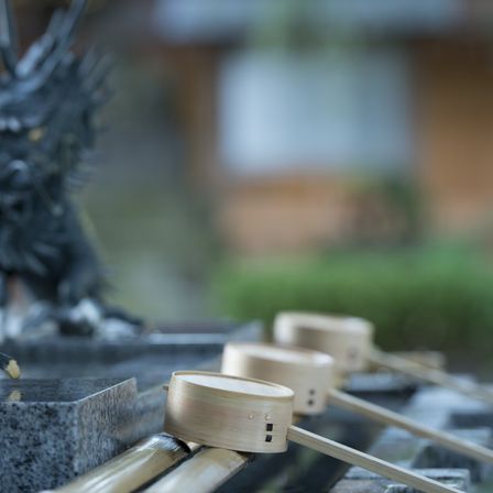 手水舎の柄杓|大國魂神社 結婚式場の写真(445210)