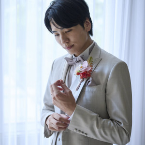 新郎メイクやヘアセットもご用意|アニヴェルセル 立川の写真(48875478)
