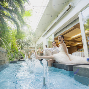 噴水も魅力のプライベートガーデン。|ラヴィール岡山の写真(54395149)