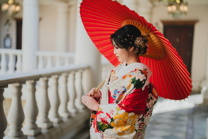 和装・色打掛にて