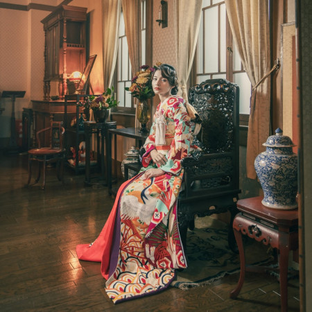 古典柄の振袖も相性抜群