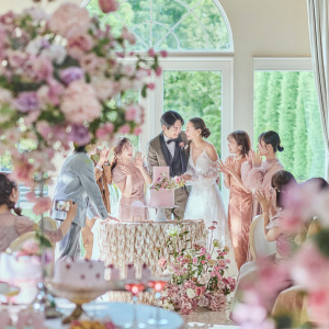 撮影タイムのケーキ入刀|アニヴェルセル 大宮の写真(54842950)