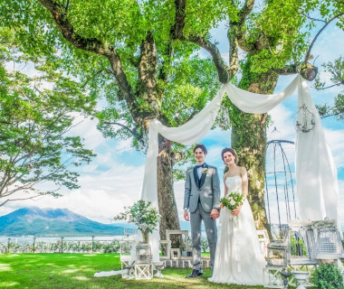 【セレモニースペース「The garaden」】桜島・錦江湾・鹿児島市街地を望む絶景ポイントで思い出のひと時を