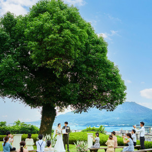 シンボリックツリーの元での人前式|SHIROYAMA HOTEL kagoshima（城山ホテル鹿児島）の写真(32429043)