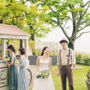 キッチンワゴンで新郎新婦も笑顔に|SHIROYAMA HOTEL kagoshima（城山ホテル鹿児島）の写真(10767216)