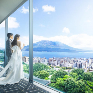 残席2＼当館人気★8大特典／桜島望む絶景×美食◆新挙式スタイル体験