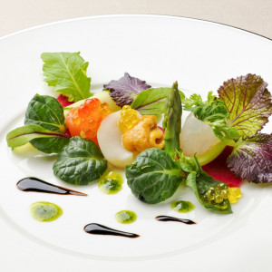 海の幸のサラダ仕立て 菜園風 オリーブオイルのキャビアと共に|ホテル日航新潟の写真(966900)