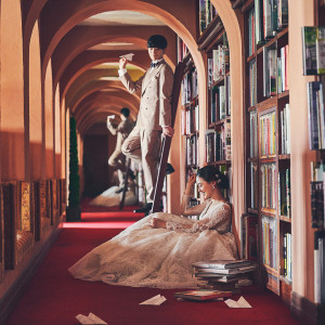 2フロア吹き抜けの上階には2000冊の洋書が並ぶウエディングライブラリ|ST.MARGARET WEDDING（セント・マーガレット ウエディング）の写真(44346222)