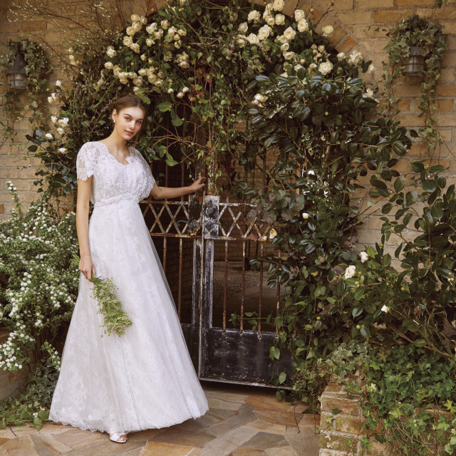 ビンテージウェディングドレス 結婚式 フレンチ ヴィンテージ ウェディングドレス | MINLADY BRIDE