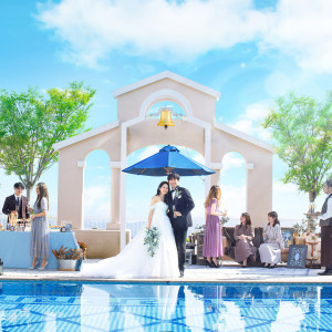 屋外でのデザートビュッフェ|THE TERRACE 弓張の丘ホテル/FIVESTAR WEDDINGの写真(30018858)