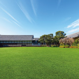 広大な庭園 都心とは思えないほど空と緑が広がる空間 ゲストとのフォトタイムや歓談のお時間をお楽しみいただけます