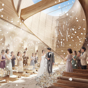 シンプルで空間美が際立つチャペル|アーフェリーク白金/テイクアンドギヴ・ニーズウェディングの写真(57108345)