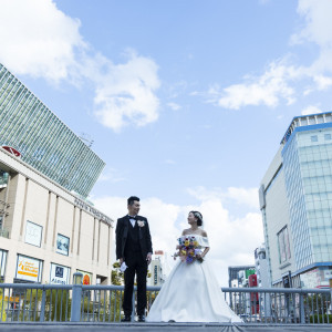 地下鉄”中洲川端駅”直結のリバレインビルは歴史ある街 結婚式後に訪れた時 リバーサイドを思い出す記憶に残る1枚|レストランひらまつ博多の写真(31778200)