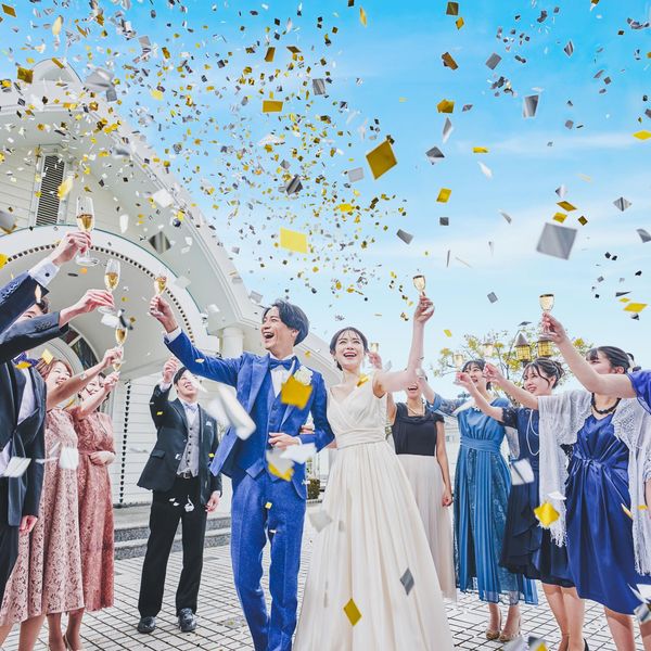 広いテラスではゲストと喜びを分かち合う演出を楽しんで|神戸ポートピアホテルの写真(60258602)