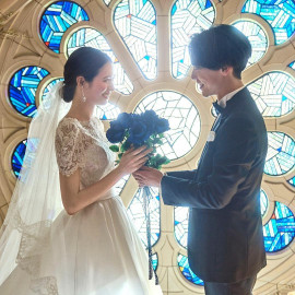 <ドレス2着特典>青ステンド感動チャペル体験&コース試食付