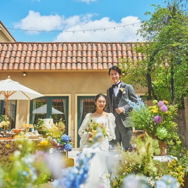 ヨーロッパを感じるガーデンは花嫁のドレスもより可愛く映える